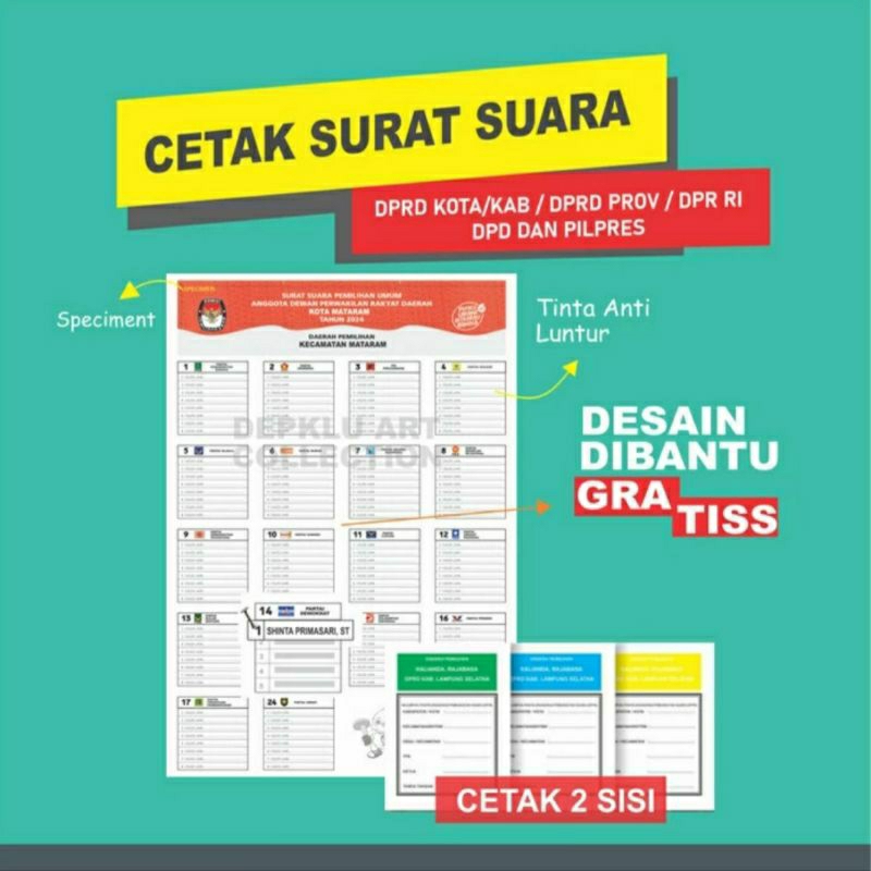 

Cetak Surat Suara A3 - Contoh surat Suara Custom