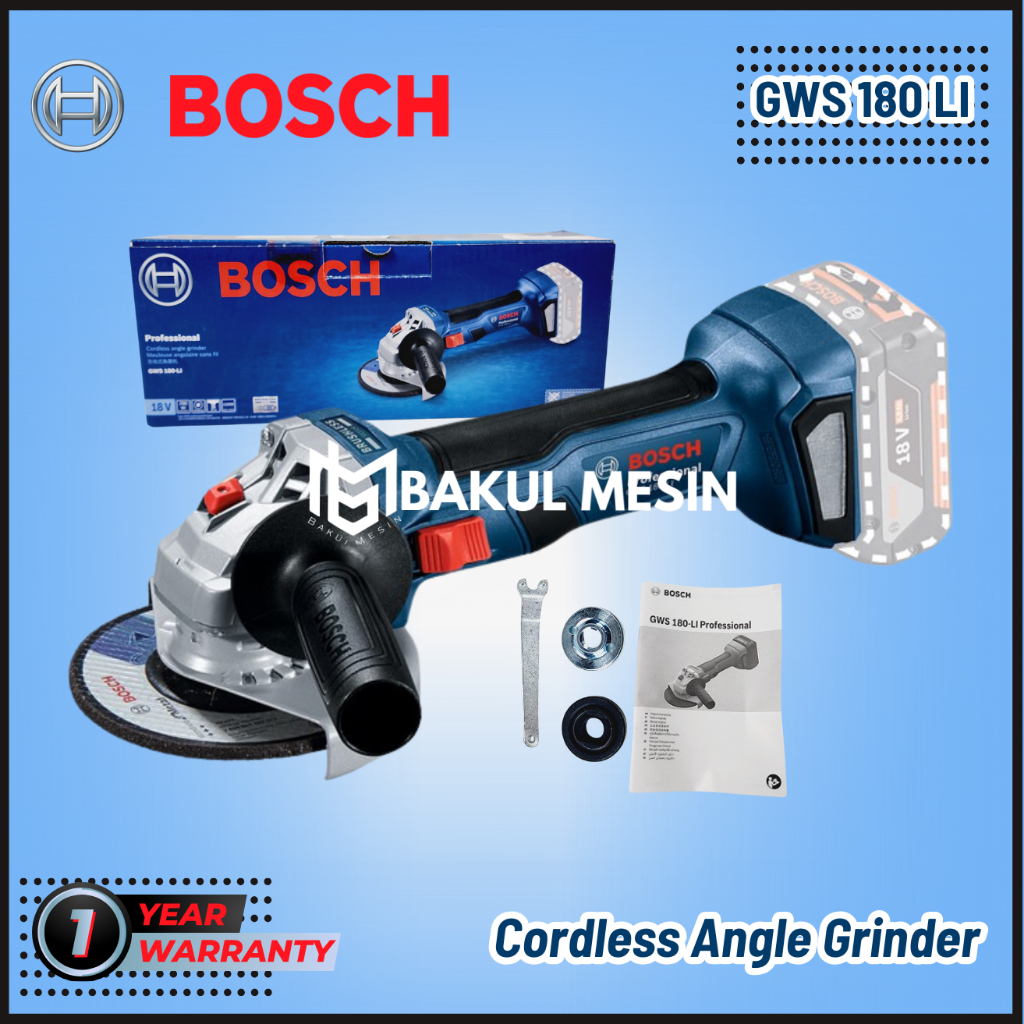 BOSCH GWS 180 LI Cordless Angle Grinder gerinda Baterai UNIT ONLY