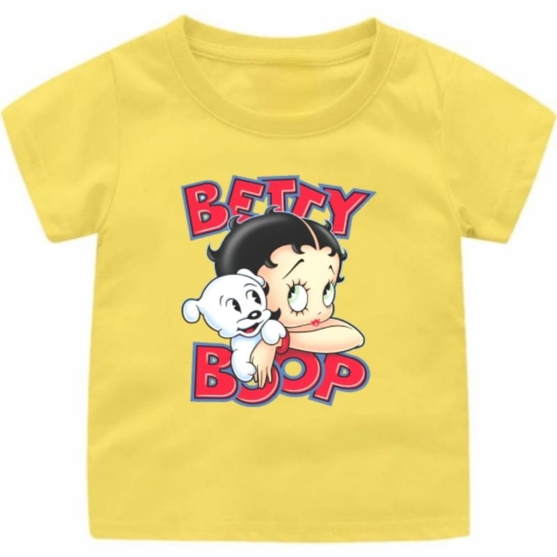 kaos anak perempuan terbaru motif karakter betty boop
