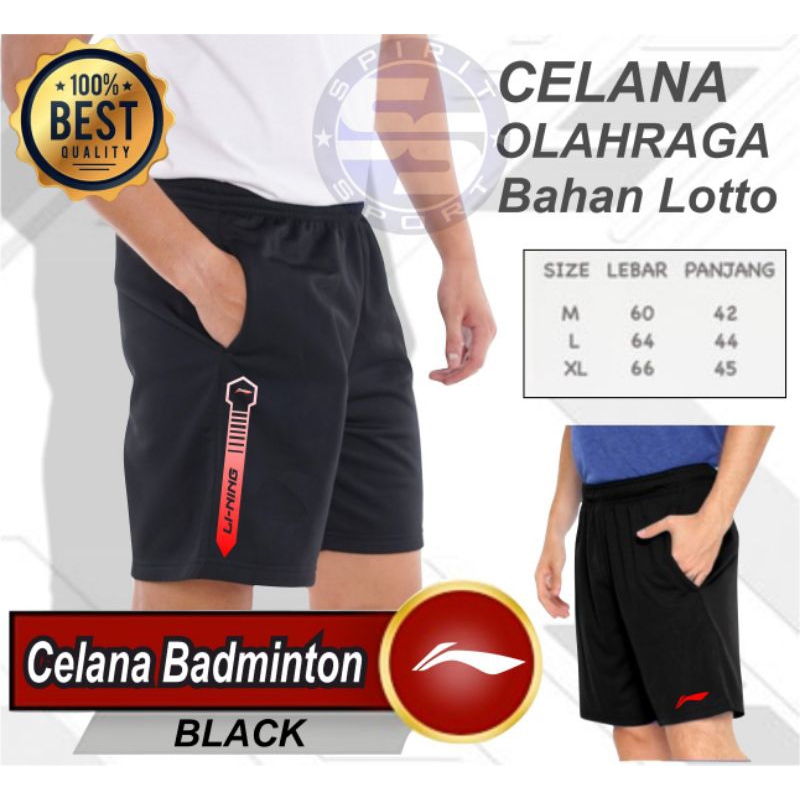 Lining Celana Pendek Bulutangkis Dewasa Bawahan Olahraga Badminton Nyaman Tidak Ketat Motif paku Pri