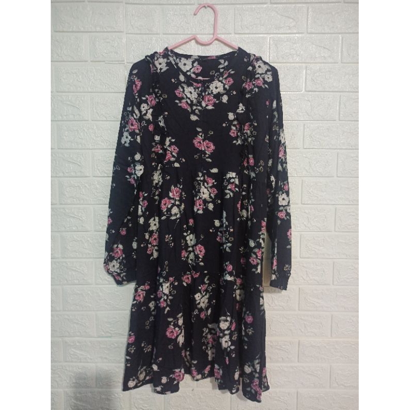 preloved tunik katun motif bunga