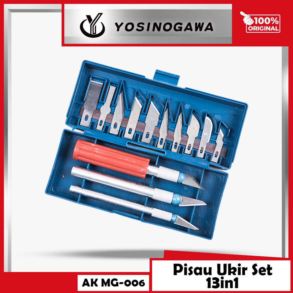 

Pisau Ukir Set 13pcs / Cutter Bentuk Pen Craft Knife & Isi Cutter
