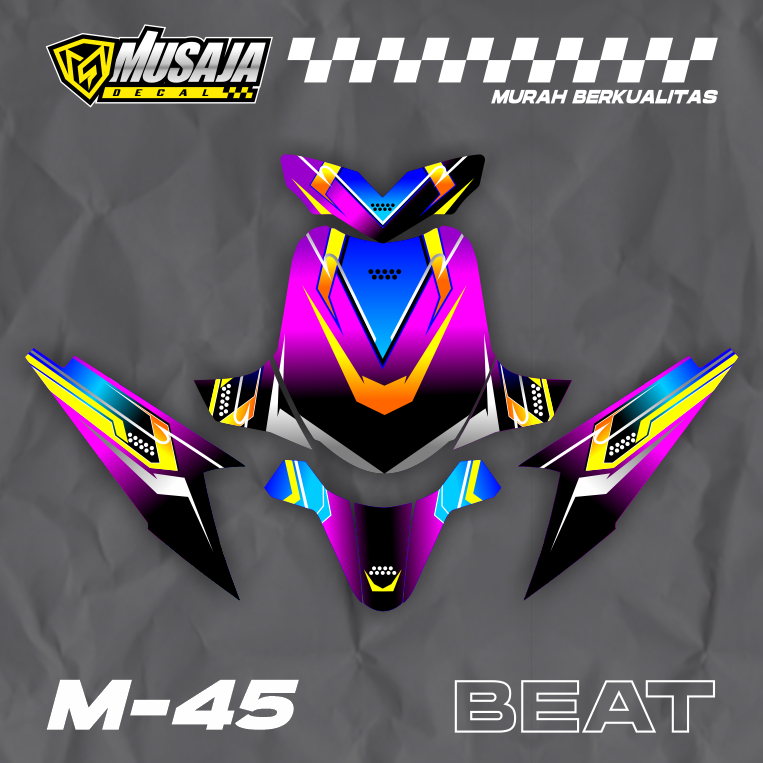Decal BEAT KARBU BUTA motif roadrace Fullbody - dekal beat karbu full body