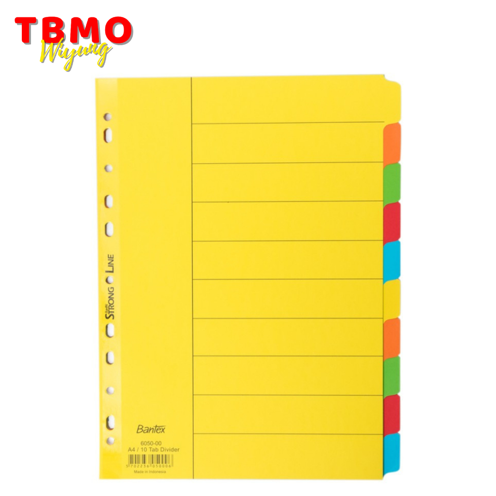 

TBMO Bantex Cardboard Divider Ukuran A4 10 pages 6050 00