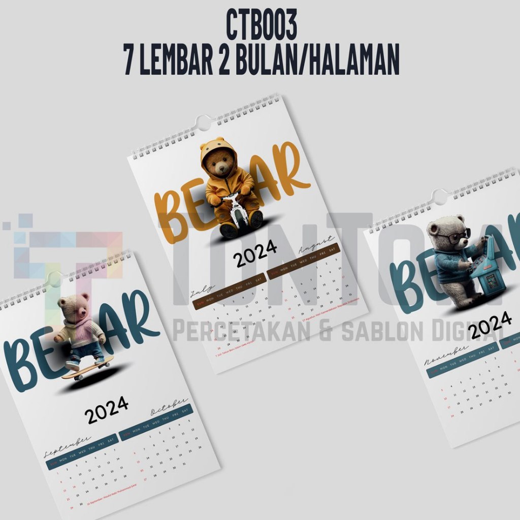 

Kalender Dinding Tahun 2024 / Kalender Dinding Cute Tedy Bear 7 Lembar terbaru 2024