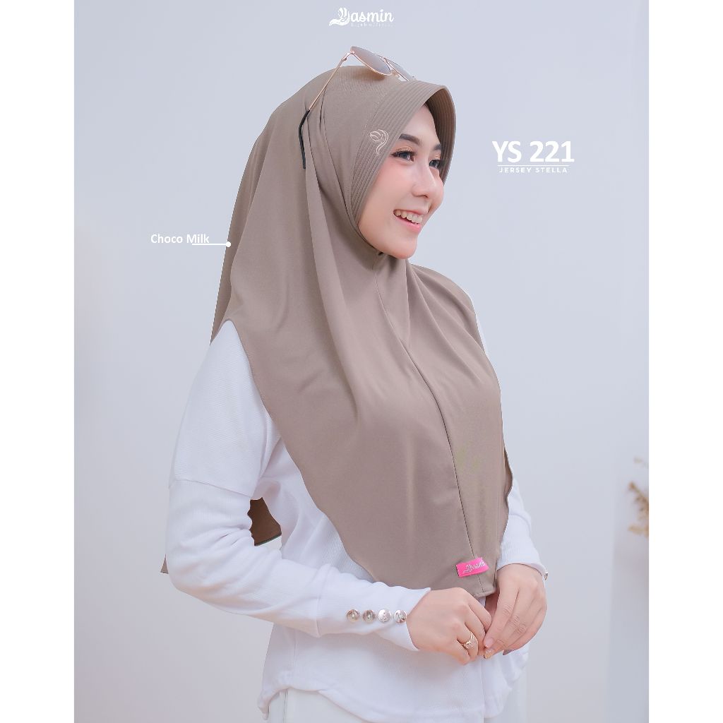 Yasmin Hijab - Laura Hijab Bergo Hamidah Premium / Kerudung Sport Instan Yasmin / Ys 221 Yasmin Hija