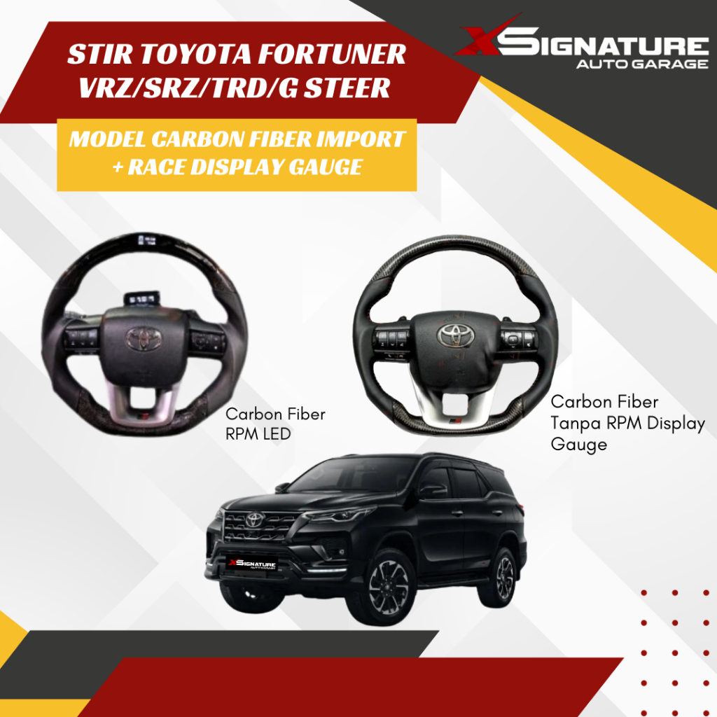 STIR TOYOTA FORTUNER VRZ/SRZ/TRD/G STEER MODEL CARBON FIBER IMPORT