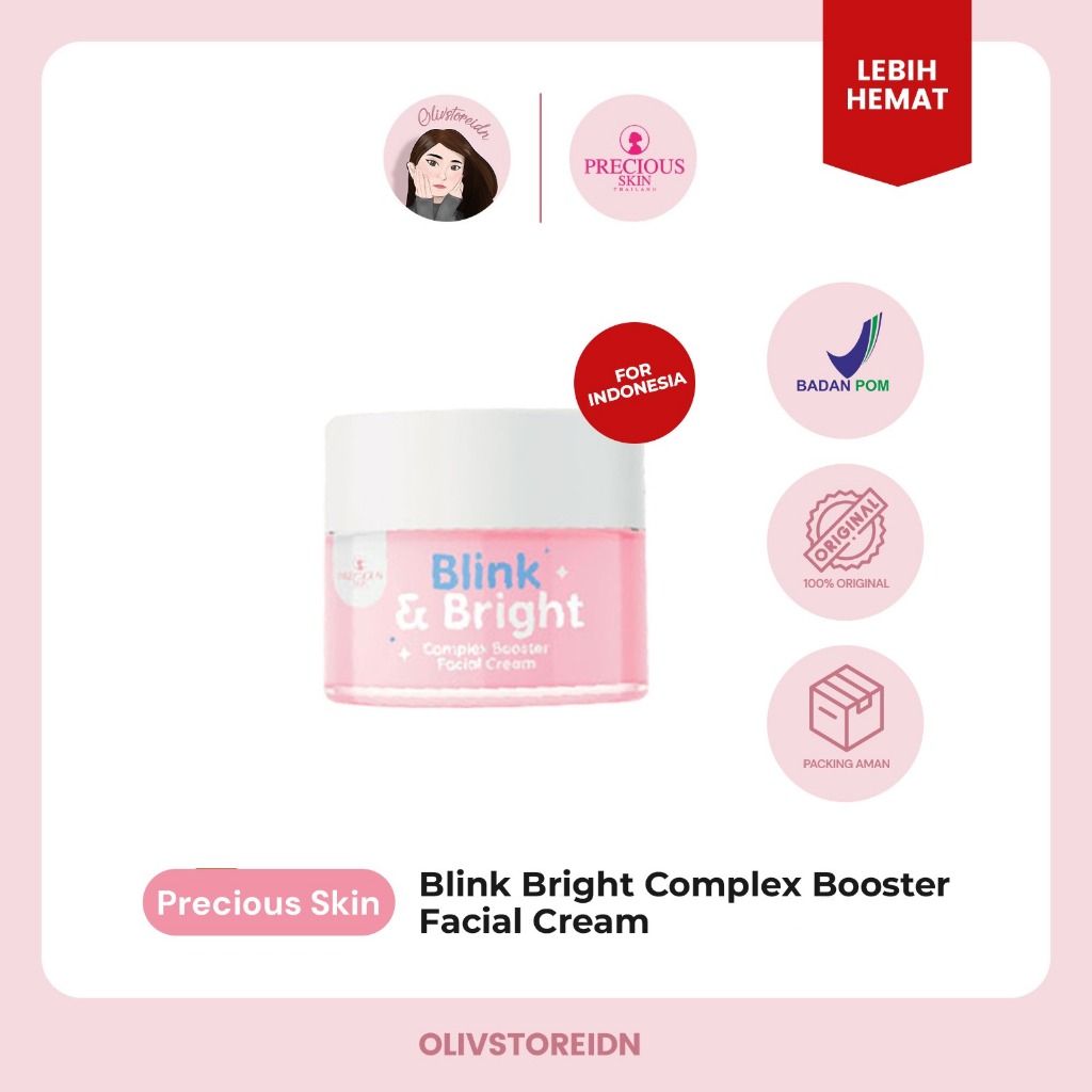 Precious Skin Thailand Blink & Bright Complex Booster Facial Cream / Cream Wajah/ Pemutih Wajah / Br