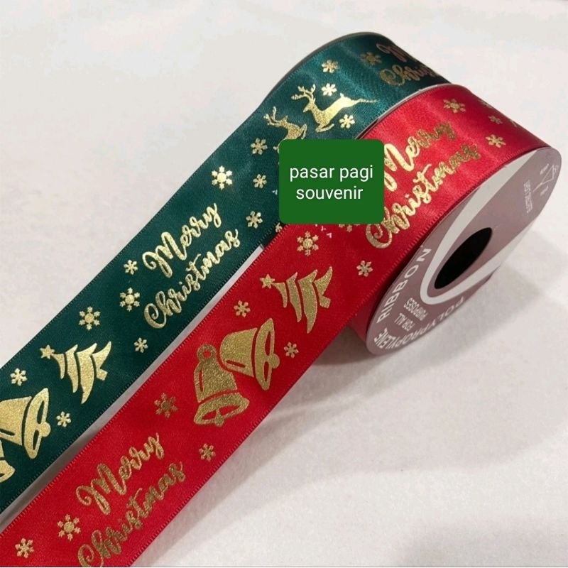 

PITA KADO NATAL MOTIF MERRY CHRISTMAS RIBBON 1 INCH / 2,5CM