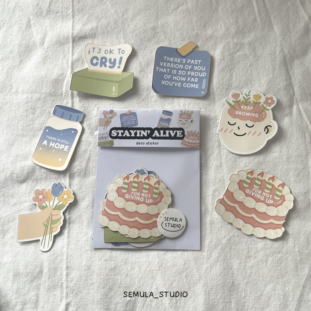 

Stayin' Alive | Mental Health Awareness | Die Cut Sticker - Semula Studio