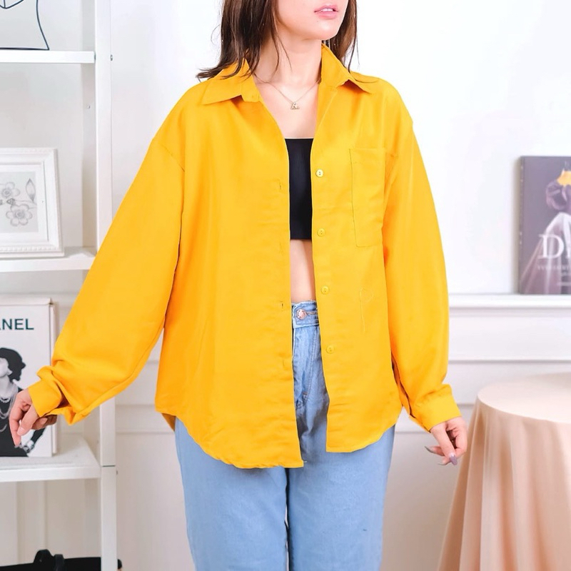 Gempi Oversize Colorpop Shirt Bahan Katun Poly Fit L