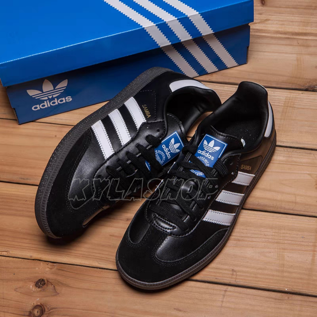 Sepatu spatu sneakers sneaker pria laki laki cowok Adidasan sambada hitam polos / sepatu flat pria d