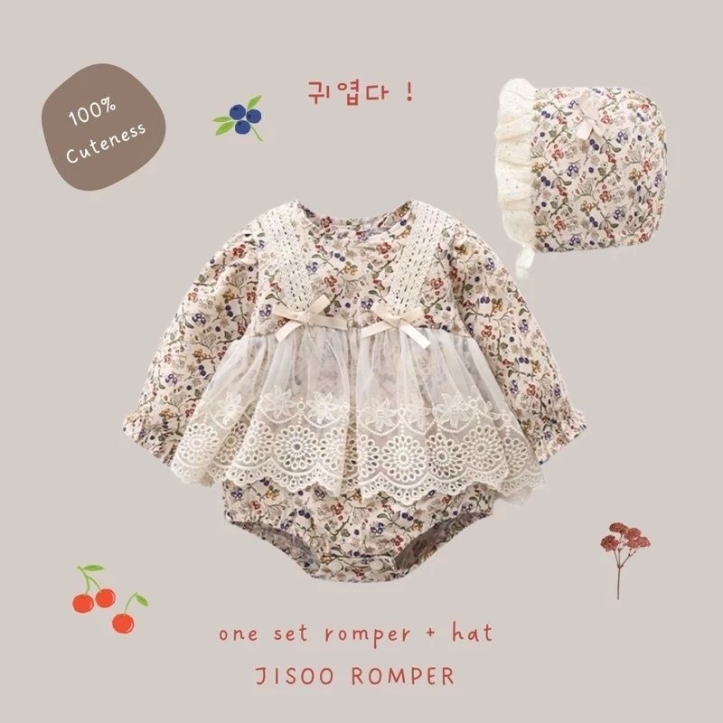 jisoo romper dress set bayi perempuan elise babychan pakaian bayi baju anak jumper jumpsuit preloved