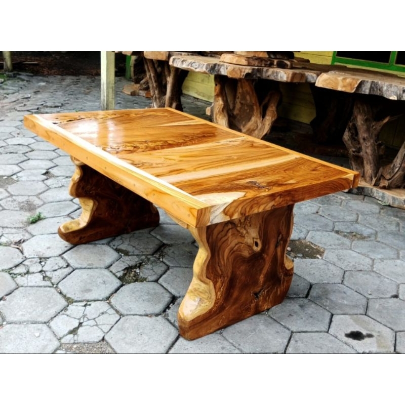 Meja kayu jati / meja kopi / coffee table / coffee table jati / meja akar kayu jati