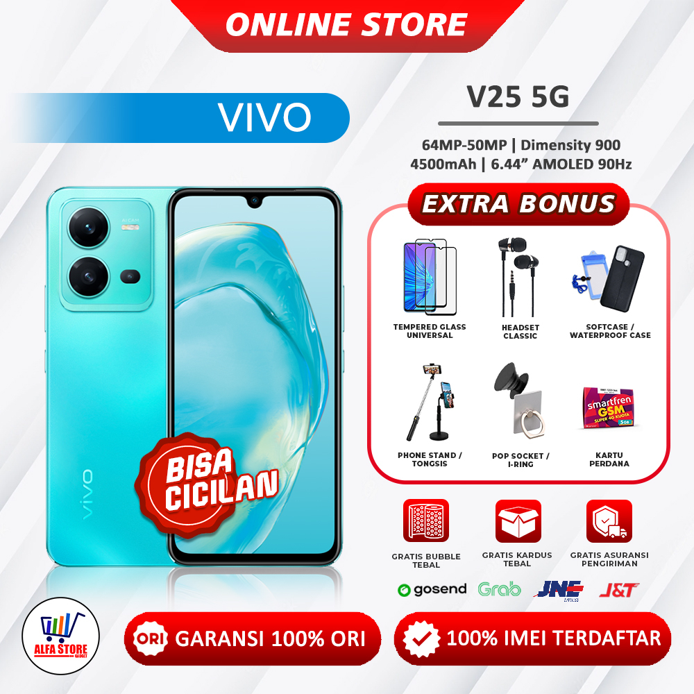 Handphone VIVO V25 5G RAM 8/256GB Extended 8GB =16/256GB Garansi Resmi