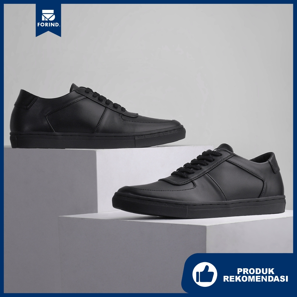 Famo Full Black | 39-44 | Sepatu Hitam Casual Sneakers Kasual Polos Original Pria Cowok Footwear | R