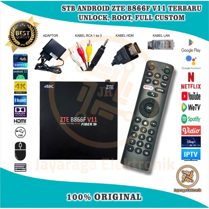 Set Top Box STB Android Smart TV Box B866F OS V14 dan v11 4K TERBARU OS 14Unlock Root Full Custom PL