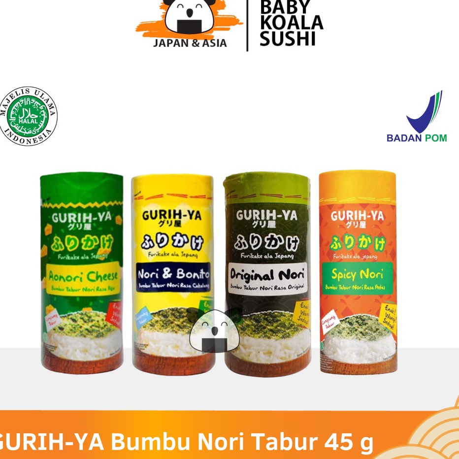 

Murah Banget GURIH-YA Bumbu Tabur Nori 45 g Halal | Seaweed Nori Seasoning | Non MSG