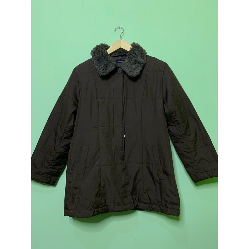 Jaket cewek kerah bulu