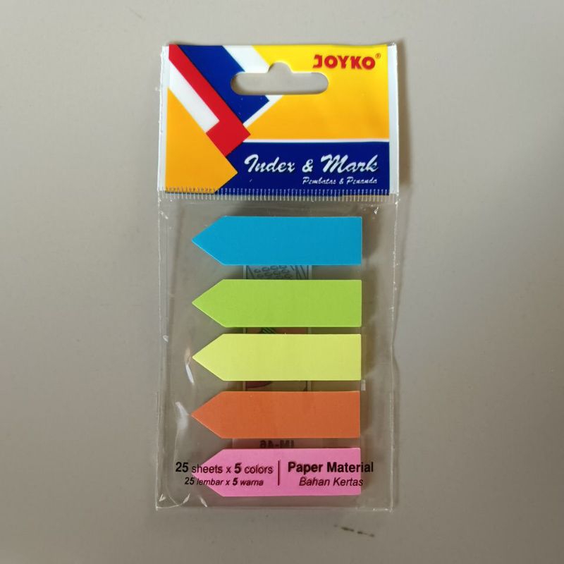

Pembatas kertas Joyko Sticky Note Index Memo 25 Lembar ada 5 Warna dan 7 Warna