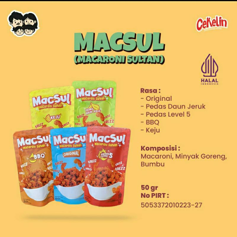 

Camilan kekinian yg lagi viral / MACSUL/ Macaroni Sultan