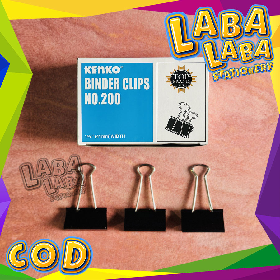 

LabaLabaStationery Binder Clip KENKO No 200 / Klip Penjepit Kertas Kenko (1 Box isi 12 pcs)