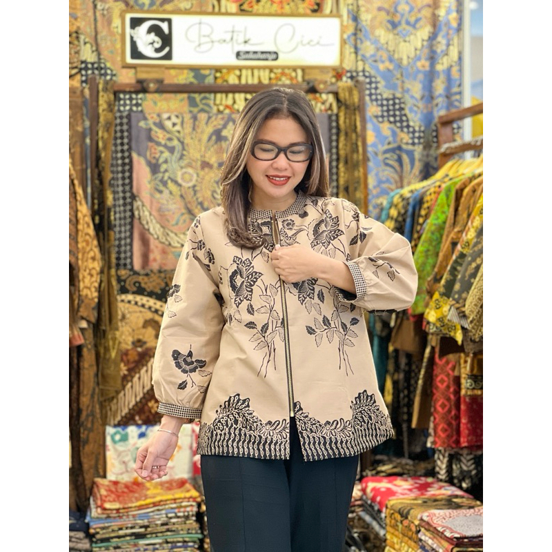 blus batik wanita modern model jaket batik wanita
