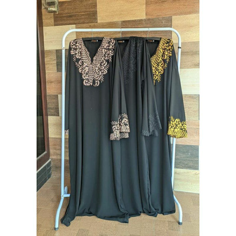 ABAYA LENGAN LONCENG MATT JETBLACK/ABAYA ARAB HITAM/ABAYA SHOLAT PREMIUM/ABAYA SHOLAT PREMIUM MURAH/