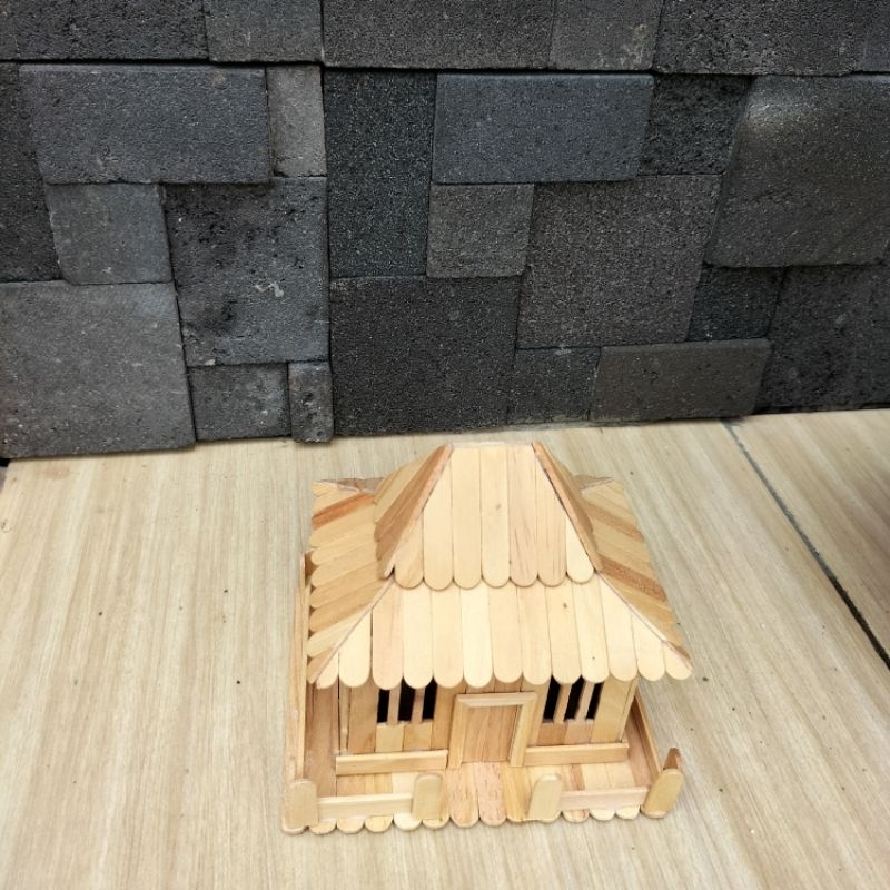 Miniatur Rumah Adat Joglo|Miniatur Rumah Dari Stik Eskrim