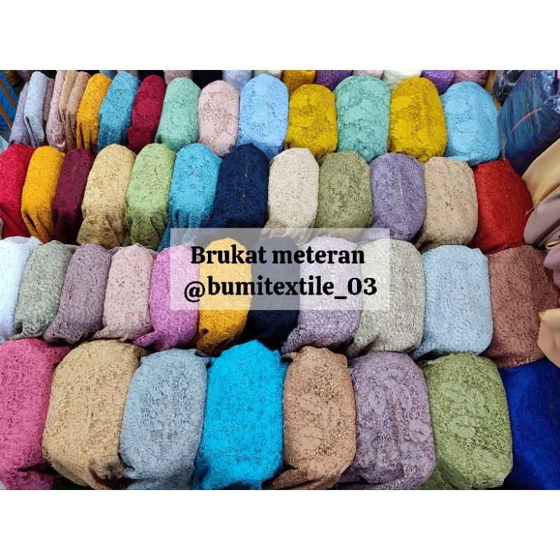 kain brokat meteran motif bunga