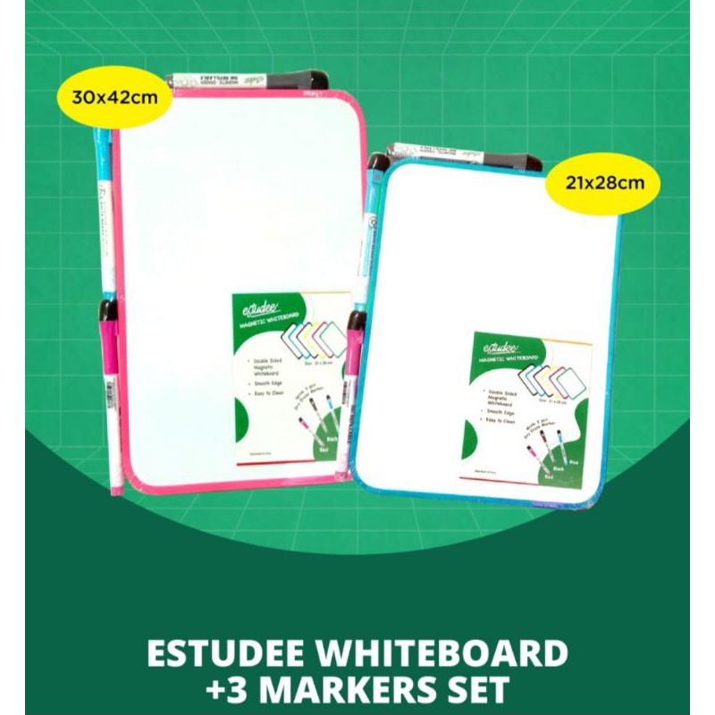 

pojokevian72- Estudee WhiteBoard 30×42 cm + 3 Marker Set Pink Frame