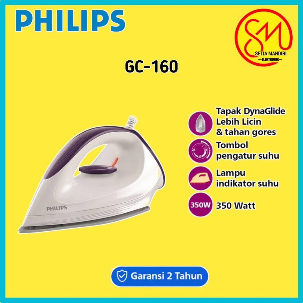 PHILIPS DRY IRON GC 160 AFFINIA / SETRIKA GC160 350 WATT