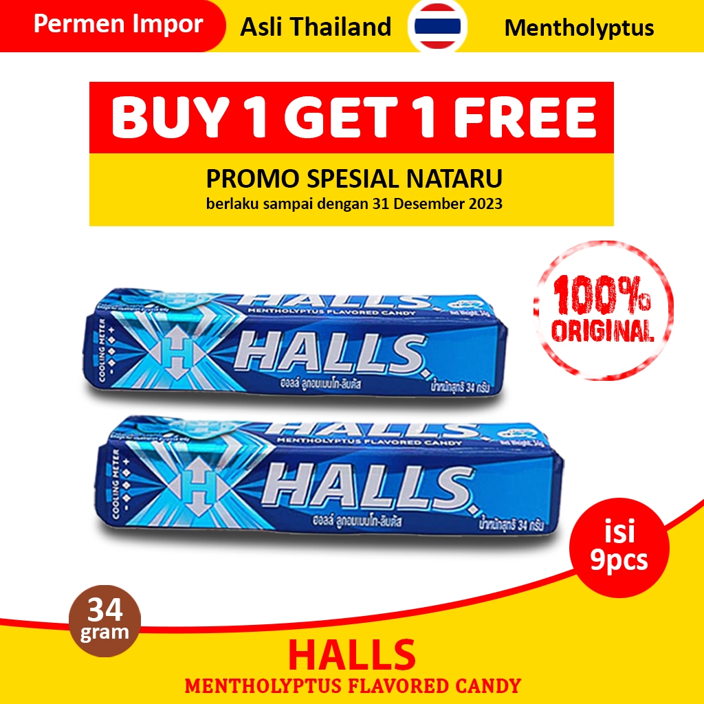 

PROMO BUY 1 GET 1 - Permen Halls Mentholyptus Import Candy Halls Candy / Permen Halls Stick Mentholyptus Flavored Candy