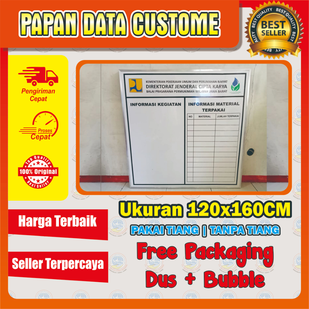 

PAPAN DATA CUSTOME UKURAN 120x160CM LIS ALUMUNIUM