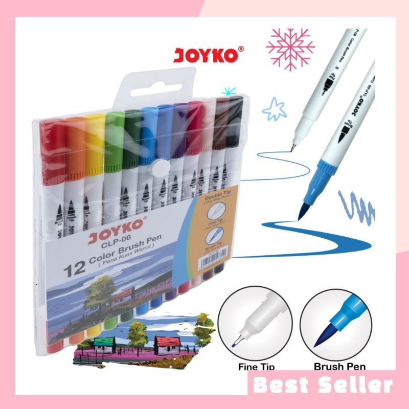 

Color Brush Pen Pena Kuas Warna Joyko CLP-06 12 Warna 1 Pack