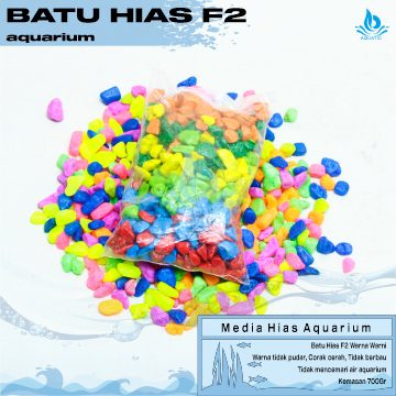 Batu Hias Warna Warni Hiasan Dekorasi Akuarium Tanaman Hias F2 Warna Biasa & Warna Stabilo