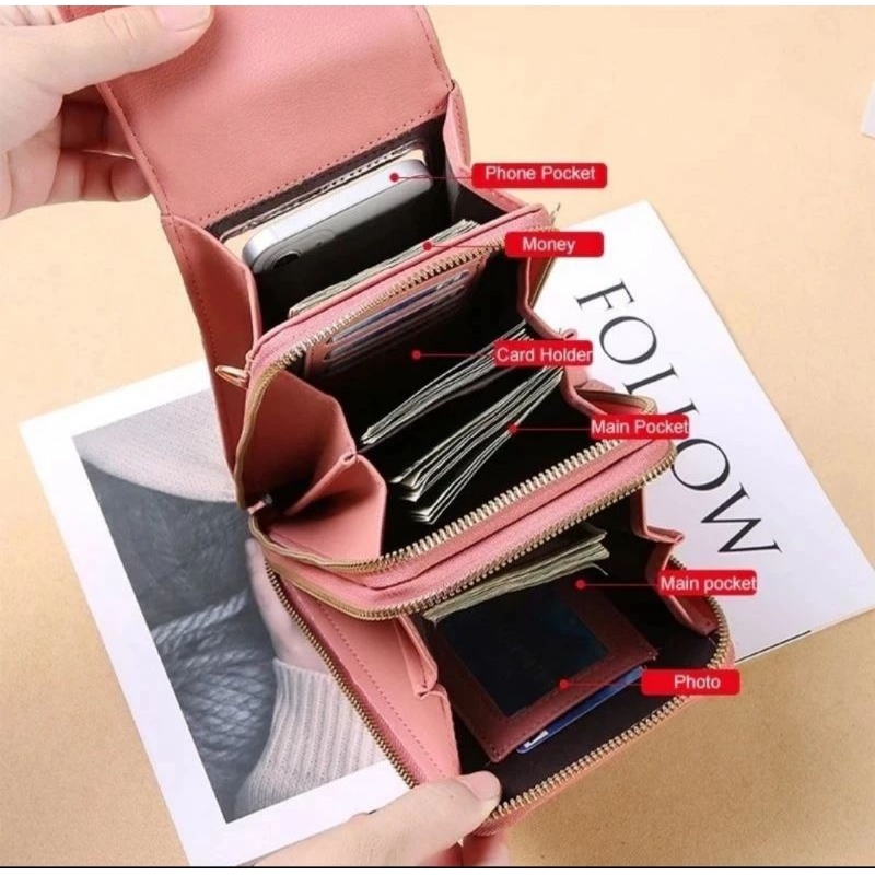 tas hp wanita tas selempang dompet hp bahan miniso terbaru quality premium