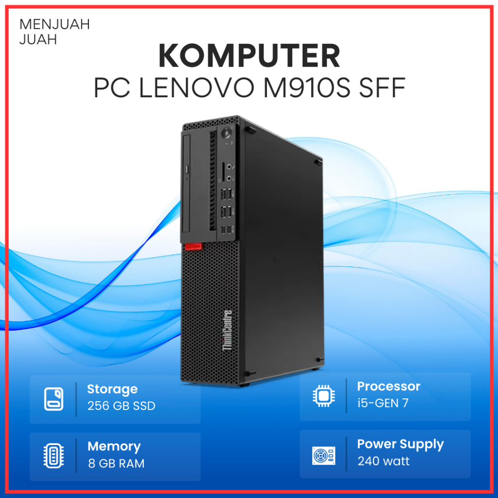 Komputer pc lenovo m910s sff i5 gen 7 ram 8 gb ssd 256 gb murah bergaransi