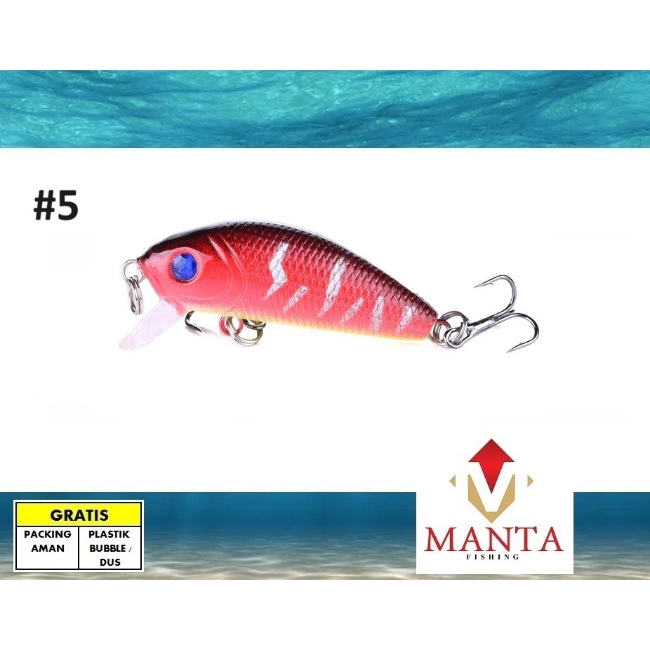 Minnow crankbait floating micro mini ultralight fishing umpan 5cm 4
