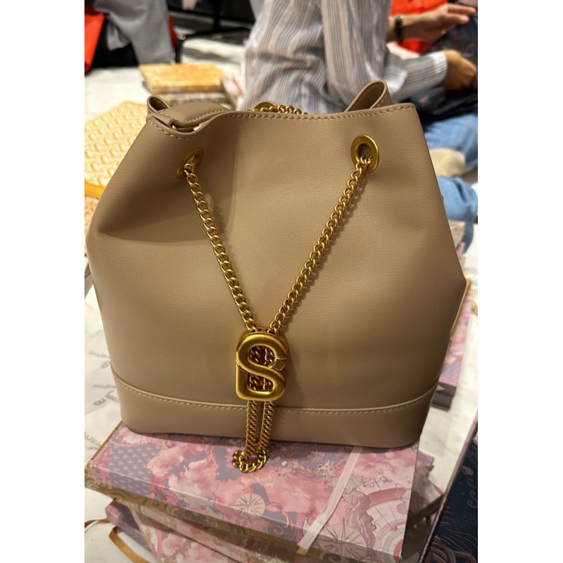 Myra Bag Buttonscarves Taupe Large PL