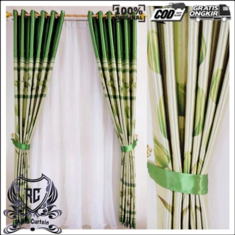 gorden jendela kamar motif tulip mewah bahan kain Blackout impor tebal model semokring