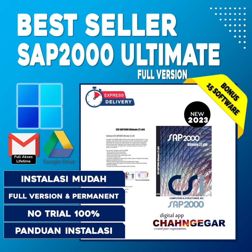 CSI SAP2000 Ultimate 26 Full Software analisis struktur design dan pemodelan Structure