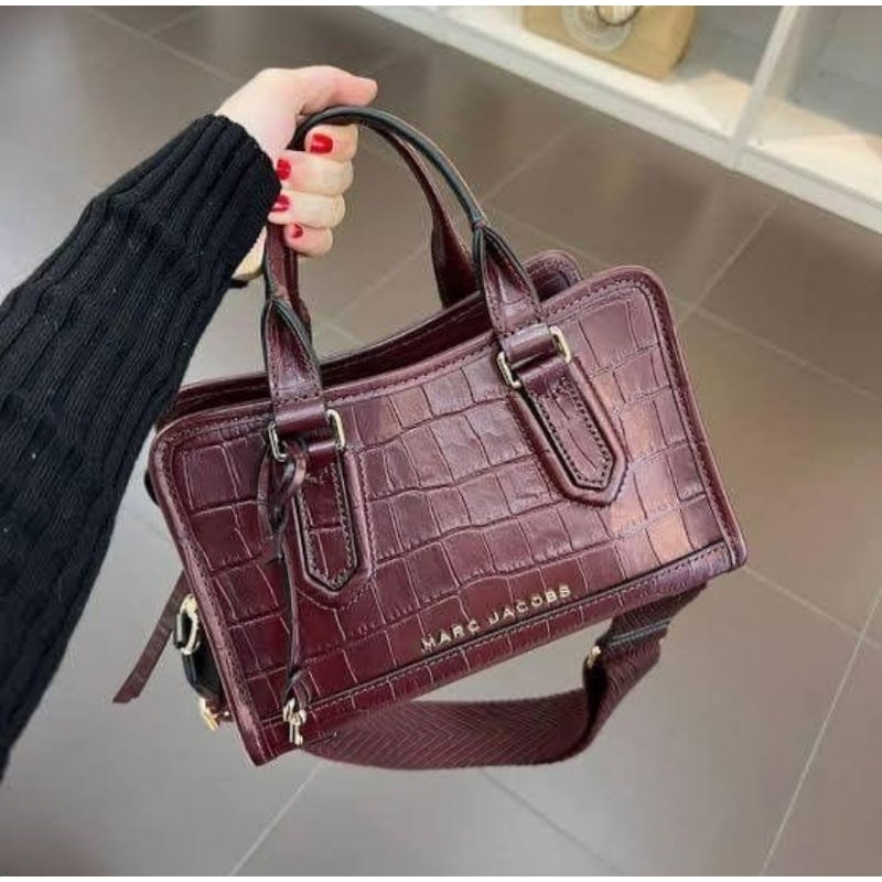 Tas MJ Drifter Small Satchel Croco Maroon