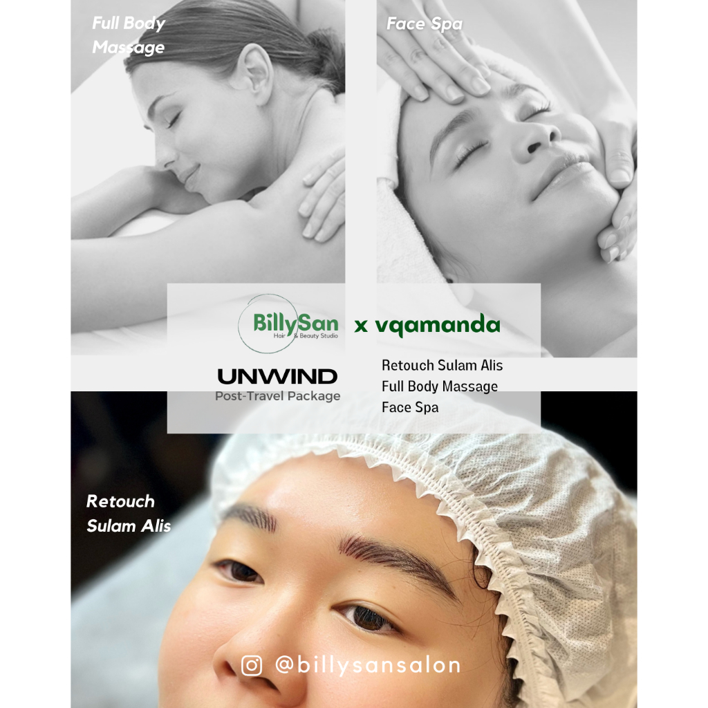 

Unwind - retouch sulam alis, full body massage, face spa (totok wajah)