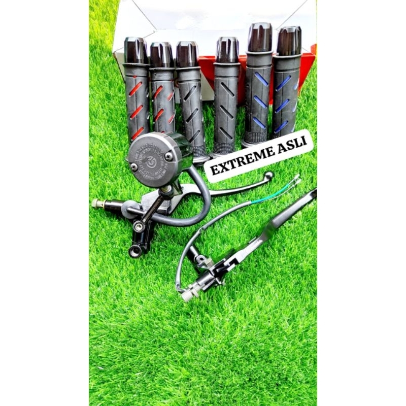 paket hemat handle rem master rem tabung bulat noname kanan kiri plus hangrip grip sisik model tdr p