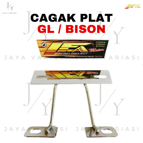 Cagak Plat Nomor Dudukan Pangkon Plat Nomor Nopol Depan GL CB RX King Bison Megapro Tiger Chrome Pla