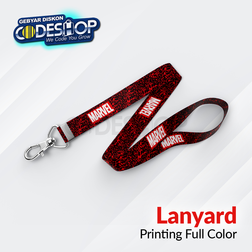 

Custom Tali Lanyard ID Card 90x1,5cm Polyester Printing Full Color