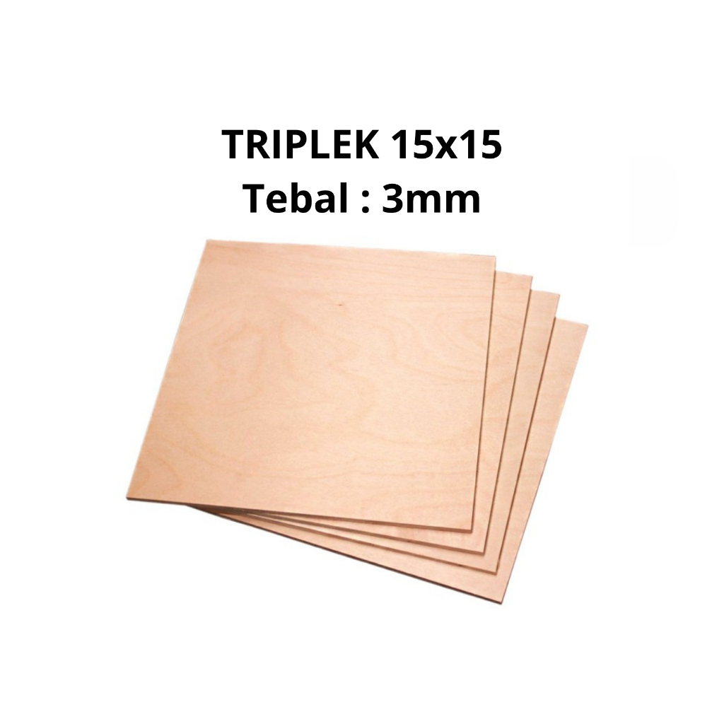 Triplek Lembaran ukuran 15x15cm Tebal 3mm