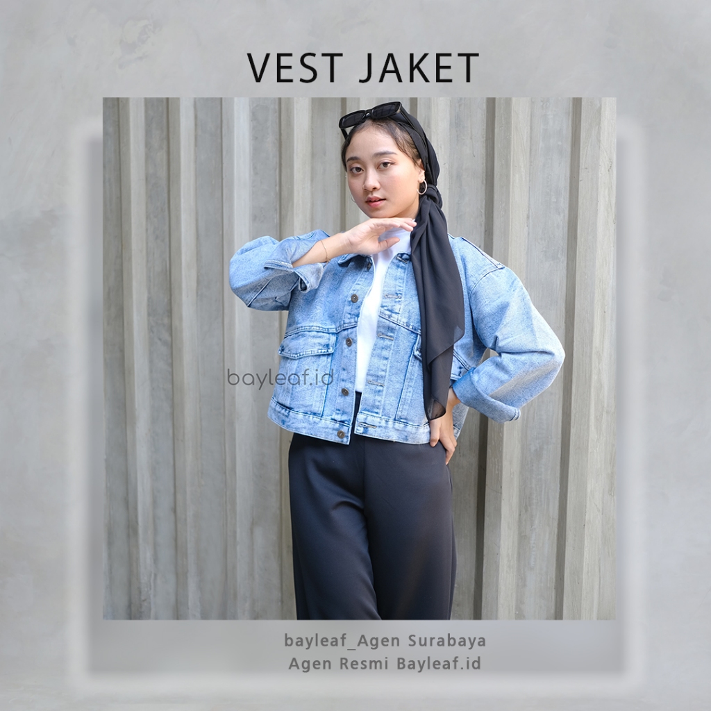VEAST JAKET JEANS CROP PREMIUM BY BAYLEAF.ID