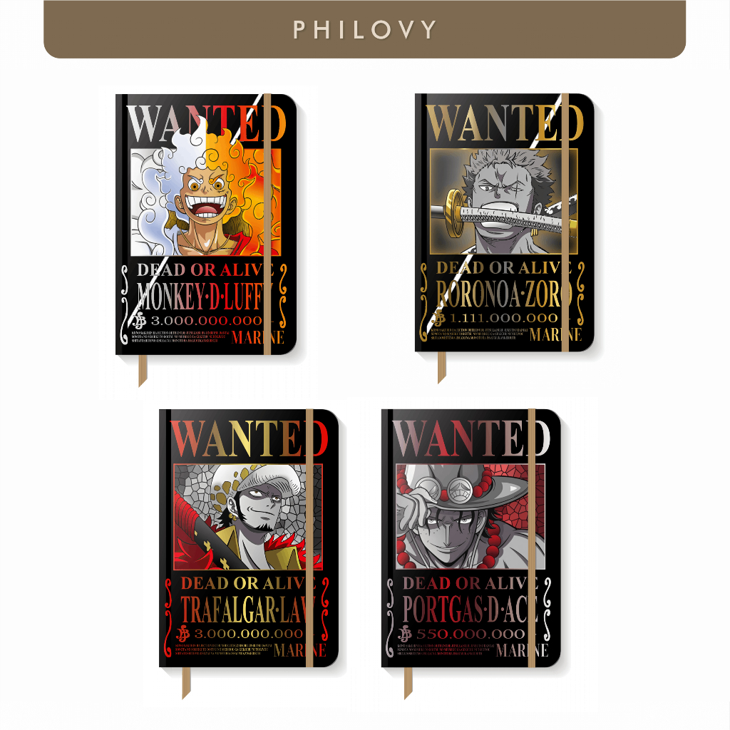 

HC Black One Piece Notebook Bounty / wanted pocket Note (Luffy gear 5)